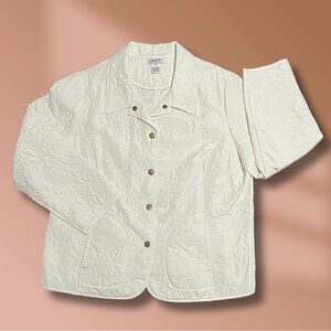 Graff By UM Company Off White Sz XL Quilted Women's Bronze Snap Front Jacket